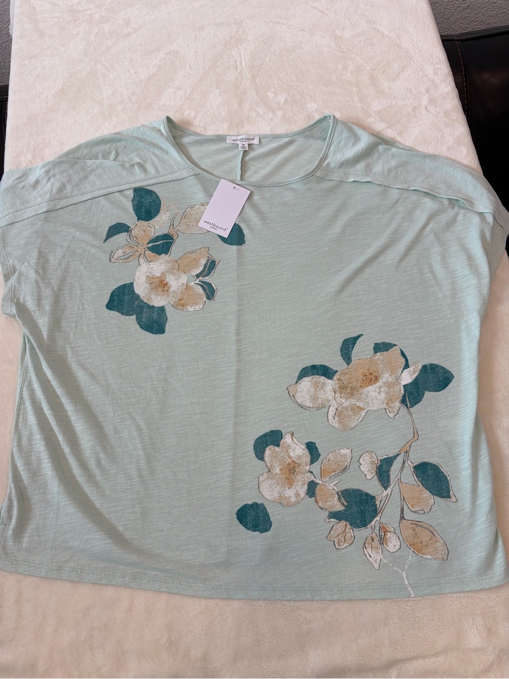 Westbound Light Blue Floral Short-Sleeve Tee